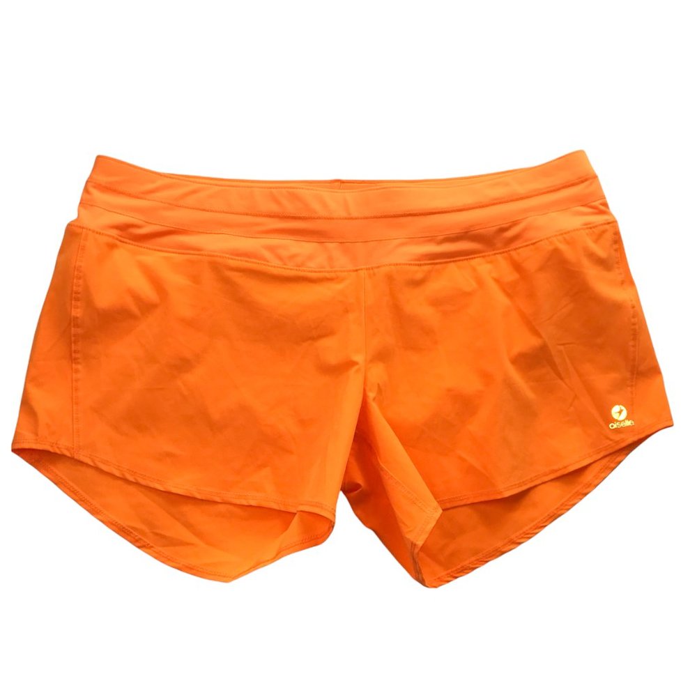 New NWT Oiselle Running Shorts with Liner Brief Lined.  Bright Neon Orange 10